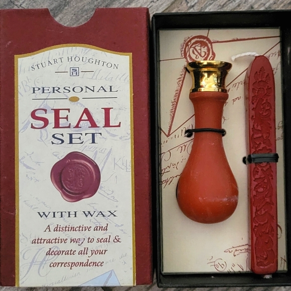 Stuart Houghton Personal Seal Kit Letter "R" with Wax Made in Great Britain NEW - Picture 1 of 7